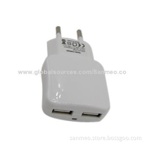 2 USB Port Travel Charger, charge various digital devices, short circuit protection and restorationNew